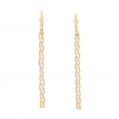 Gold Three-colour Twist Drop Earrings