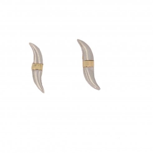 Gold Two Colour Stud Earrings