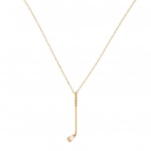 Gold Vintage Seed Pearl Golf Club Pendant