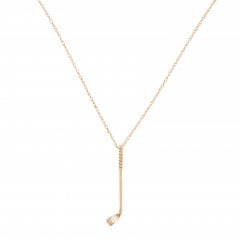 Gold Vintage Seed Pearl Golf Club Pendant