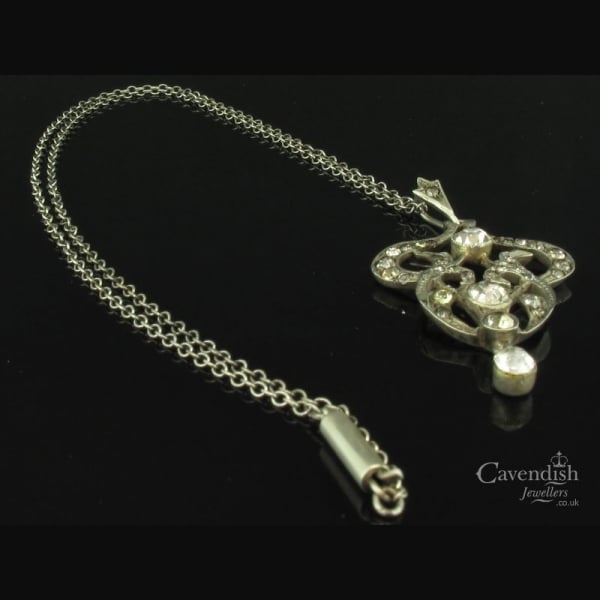 Gorgeous Art Nouveau Silver And Paste Pendant And Chain - Necklaces ...