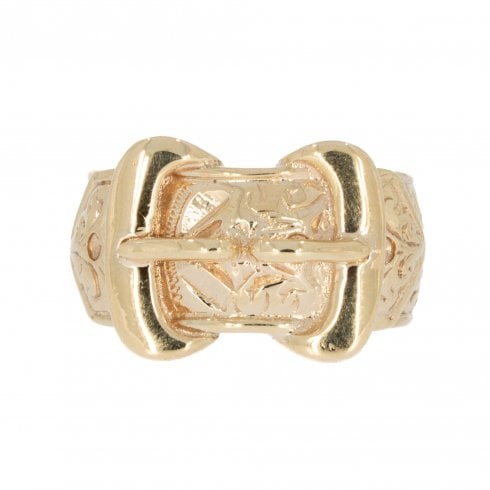 Heavy Weight Gold Buckle Ring