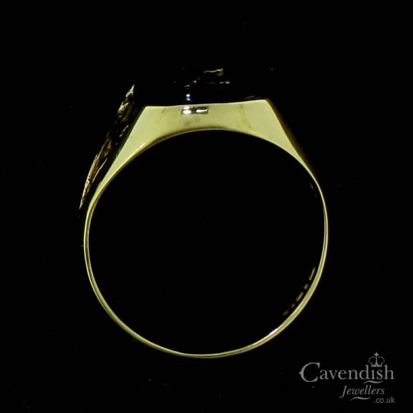 MEN's Stainless Steel Gold Plated Black Onyx EAGLE Ring Size 8-13