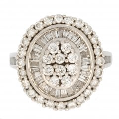 Mixed Cut Diamond Cluster Ring