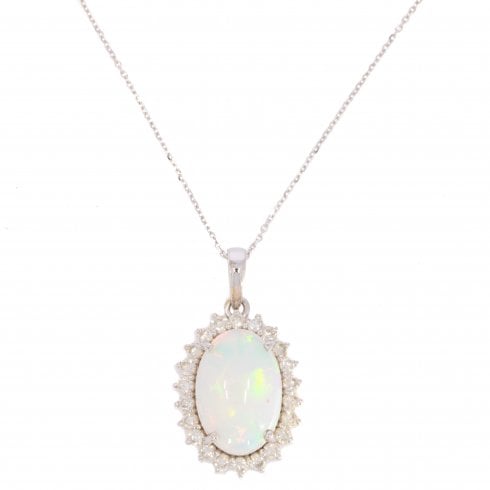 Opal & Diamond Gold Pendant