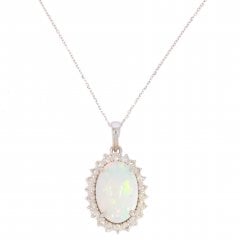 Opal & Diamond Gold Pendant