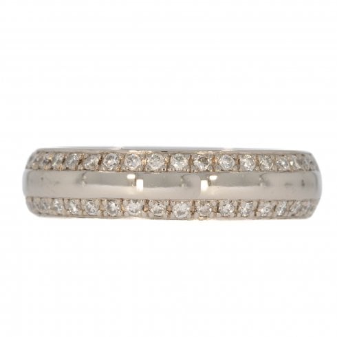 Palladium Diamond Set Wedding Band