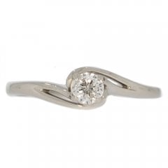 Palladium Diamond Twist Solitaire Ring