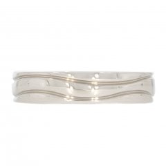Platinum 4mm Wave Pattern Wedding Band