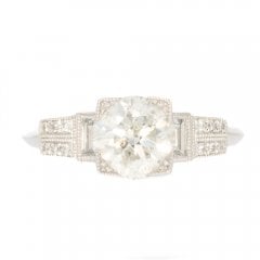 Platinum Art Deco Style Diamond Solitaire