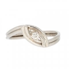 Platinum Diamond Crossover Ring