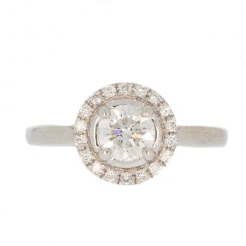 Platinum Diamond Halo Cluster Ring