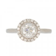 Platinum Diamond Halo Cluster Ring