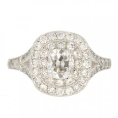 Platinum Diamond Halo Cluster Ring