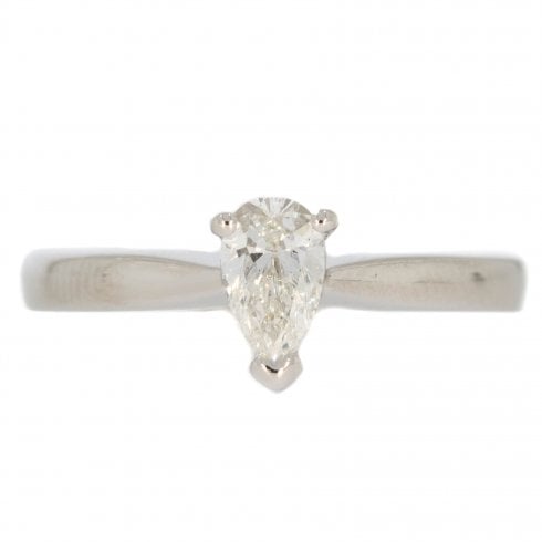 Platinum Diamond Pear-cut Solitaire Ring