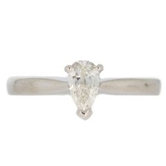 Platinum Diamond Pear-cut Solitaire Ring