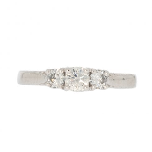 Platinum Diamond Three Stone Ring
