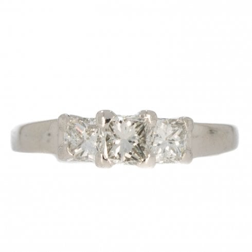 Platinum Diamond Three Stone Ring