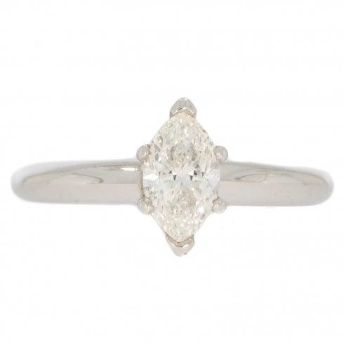 Platinum Marquise Cut Diamond Solitaire Ring
