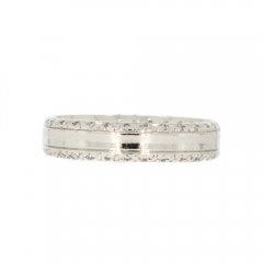 Platinum Patterned Diamond Set Wedding Band