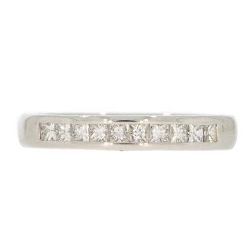 Platinum Princess-Cut Diamond Half Eternity Ring