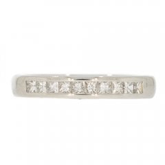 Platinum Princess-Cut Diamond Half Eternity Ring