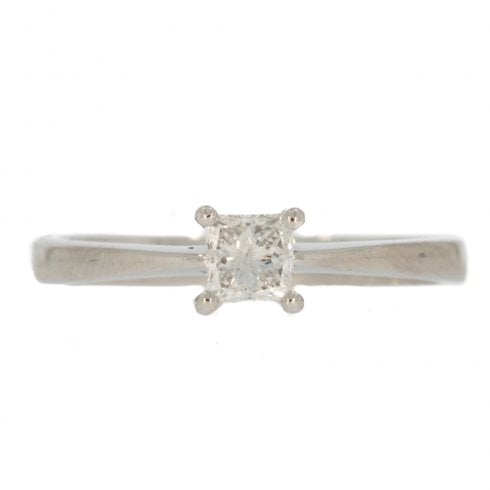Platinum Princess Cut Diamond Solitaire Ring