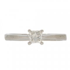 Platinum Princess Cut Diamond Solitaire Ring