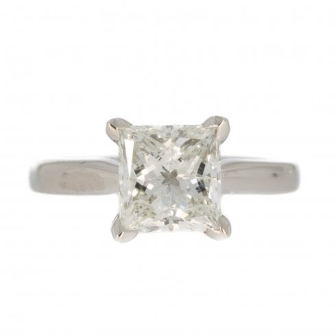 Platinum Princess Cut Diamond Solitaire Ring