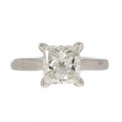 Platinum Princess Cut Diamond Solitaire Ring