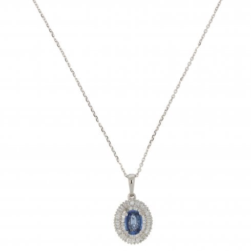Platinum Tanzanite & Diamond Pendant