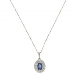 Platinum Tanzanite & Diamond Pendant
