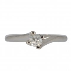 Platinum Twist Diamond Solitaire Ring