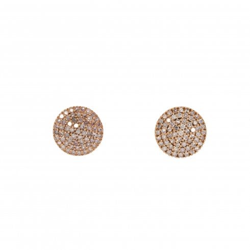 Rose Gold Diamond Cluster Stud Earrings