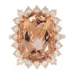 Rose Gold Morganite & Diamond Cluster Ring