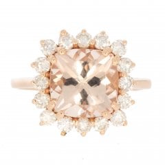 Rose Gold Morganite & Diamond Cluster Ring
