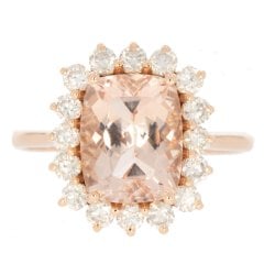 Rose Gold Morganite & Diamond Cluster Ring