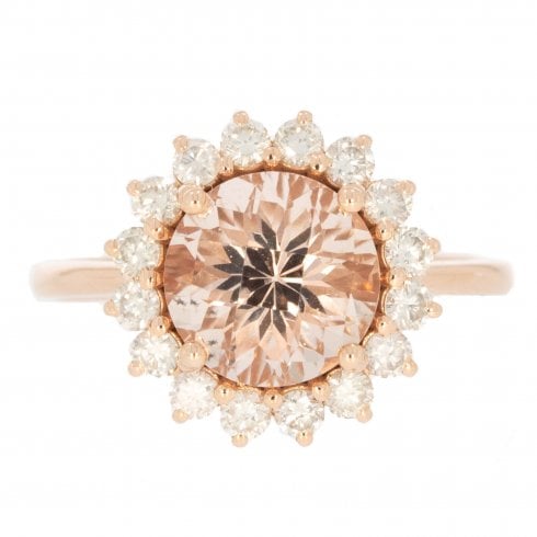 Rose Gold Morganite & Diamond Cluster Ring