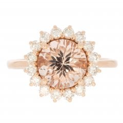 Rose Gold Morganite & Diamond Cluster Ring