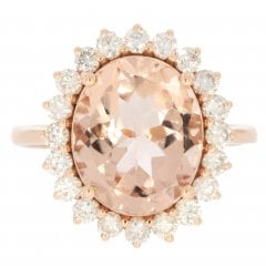 Rose Gold Morganite & Diamond Cluster Ring