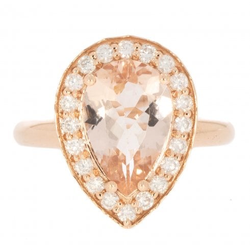 Rose Gold Morganite & Diamond Cluster Ring
