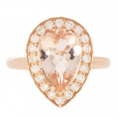Rose Gold Morganite & Diamond Cluster Ring