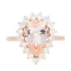 Rose Gold Morganite & Diamond Cluster Ring