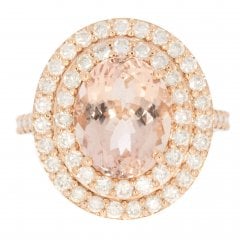 Rose Gold Morganite & Diamond Cluster Ring