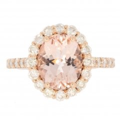 Rose Gold Morganite & Diamond Cluster Ring