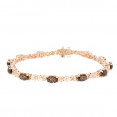 Rose Gold Smokey Quartz & Diamond Bracelet