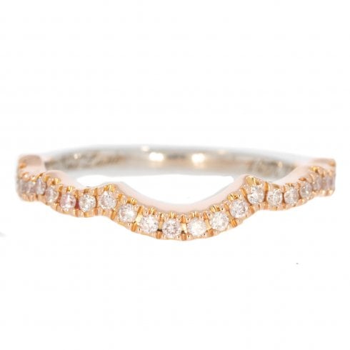 Rose & White Gold Diamond Half Hoop Ring