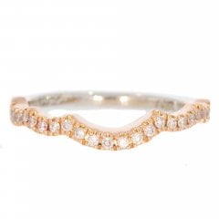 Rose & White Gold Diamond Half Hoop Ring
