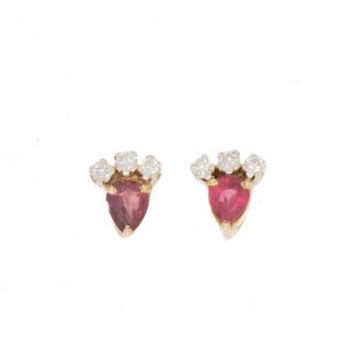 ruby and diamond stud earrings