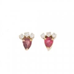 ruby and diamond stud earrings